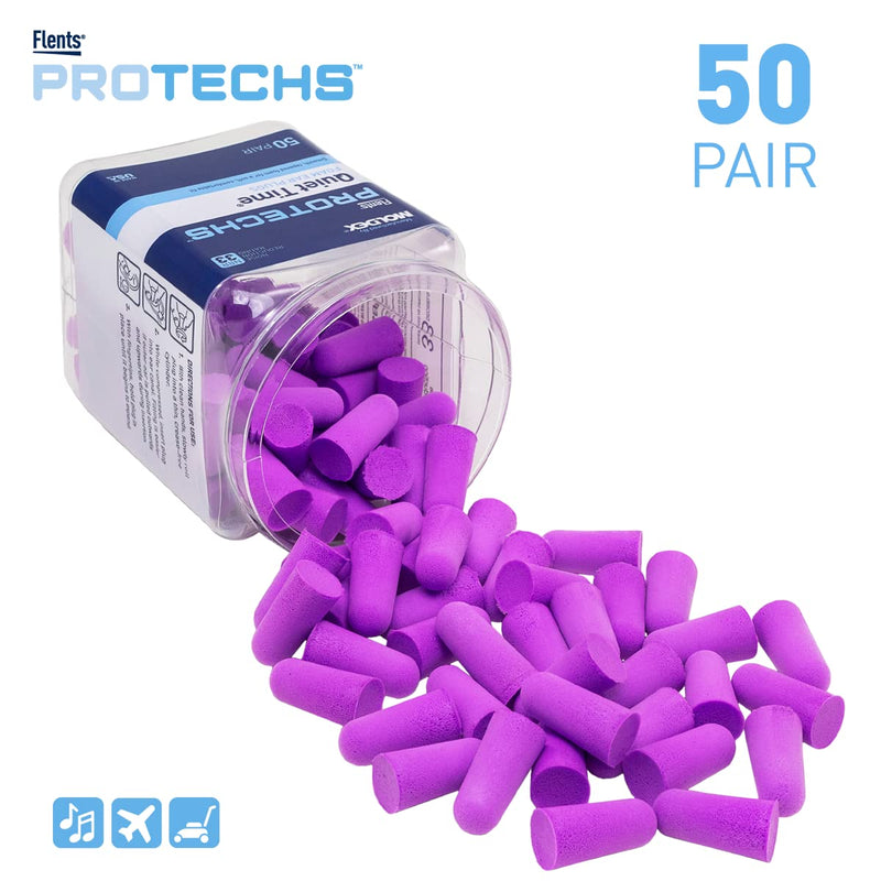 [Australia] - Flents Ear Plugs, 50 Pair, Ear Plugs for Sleeping, Snoring, Loud Noise, Traveling, Concerts, Construction, & Studying, NRR 33 50 Pair (Pack of 1) 