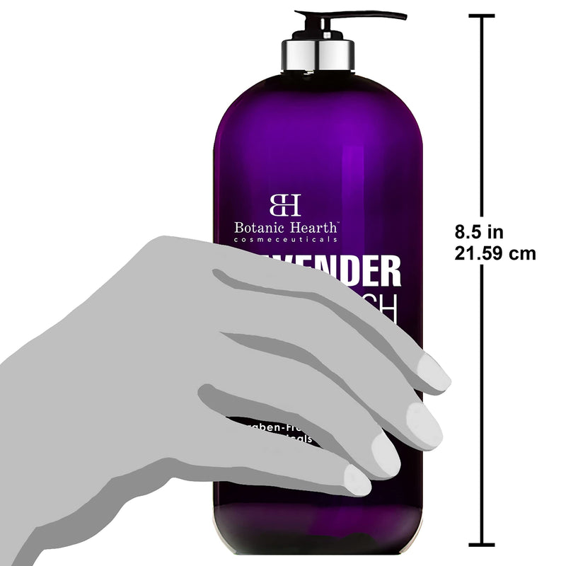 [Australia] - BOTANIC HEARTH Lavender Body Wash with Peppermint Oil - for Women & Men and Shower Gel - Fights Acne, Soothes Eczema and Dry Irritated Skin, Sulfate and Paraben Free - 16 fl oz 
