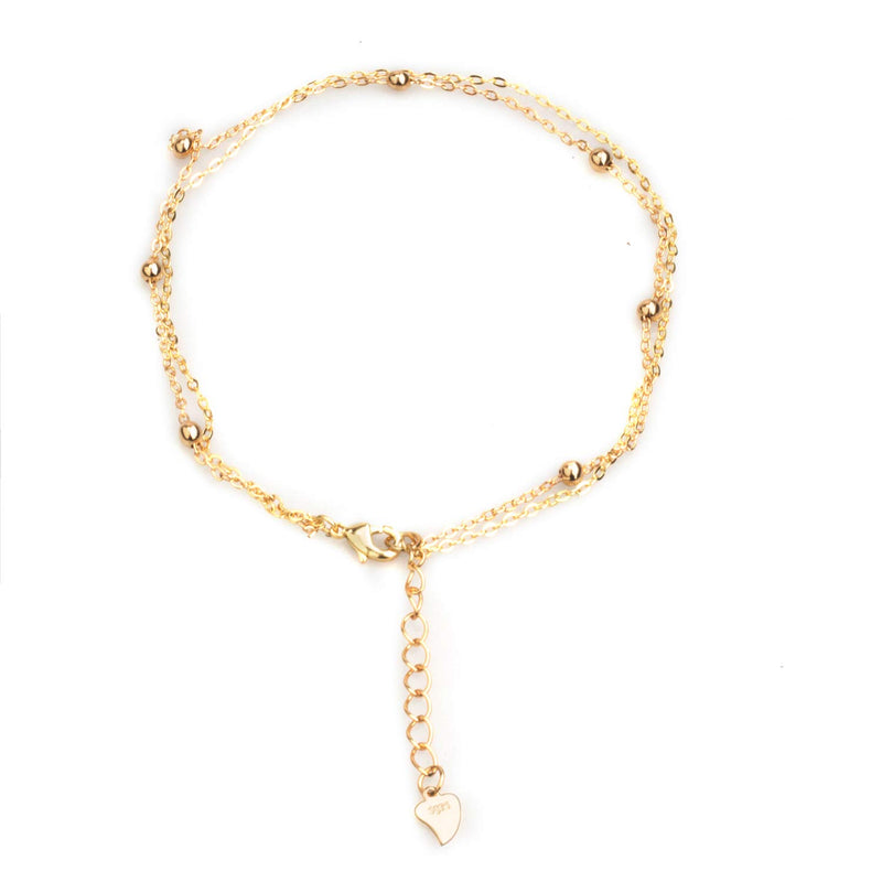 [Australia] - INSANEY Cute Anklet Womens 18K Gold Plated Cute Tiny Beaded Charm Beach Handmade Dainty Foot Chain Bangle Ankle… style2 