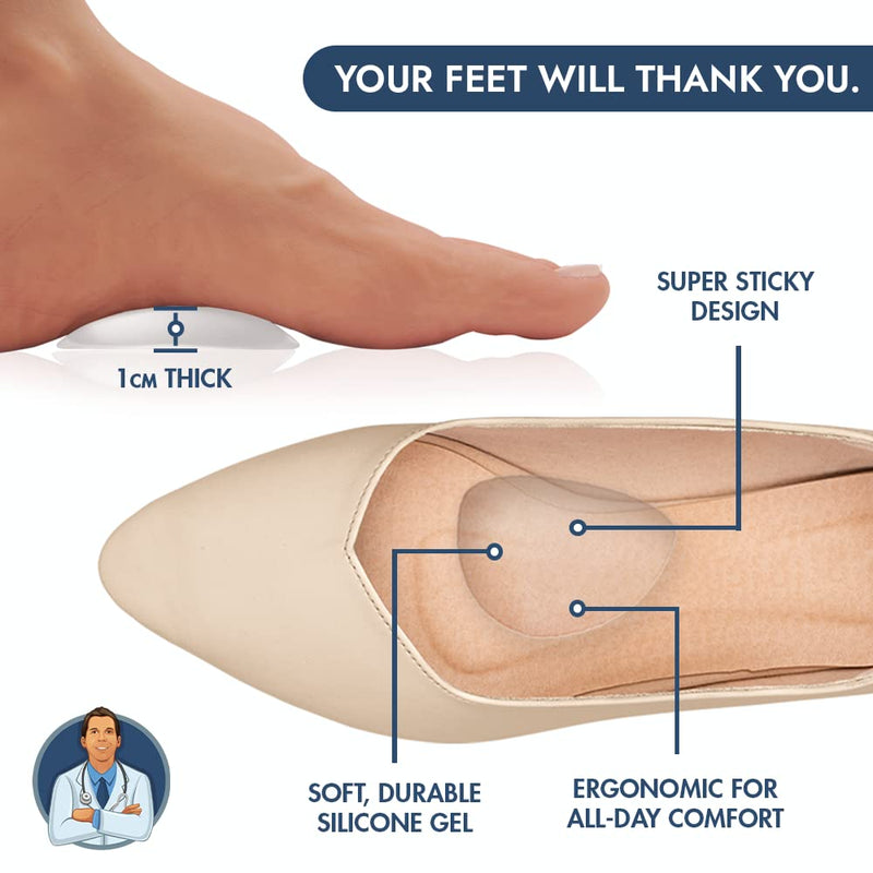 [Australia] - Dr. Frederick's Original High Arch Gels - Arch Support Insoles - 6Pcs - Arch Support Inserts for Women & Men - High Arch Foot Pain Relief - Can be Worn with Shoes - Better Than Foot Brace 