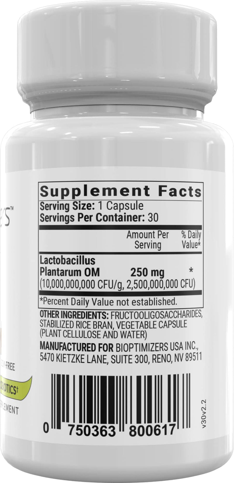 [Australia] - P3-OM - Proteolytic Probiotic and Prebiotic Supplement - Contains Lactobacillus Plantarum OM - Can Provide Immune Support - May Help Improve Gut Health to Help with Bloating and Gas, 30 Capsules 
