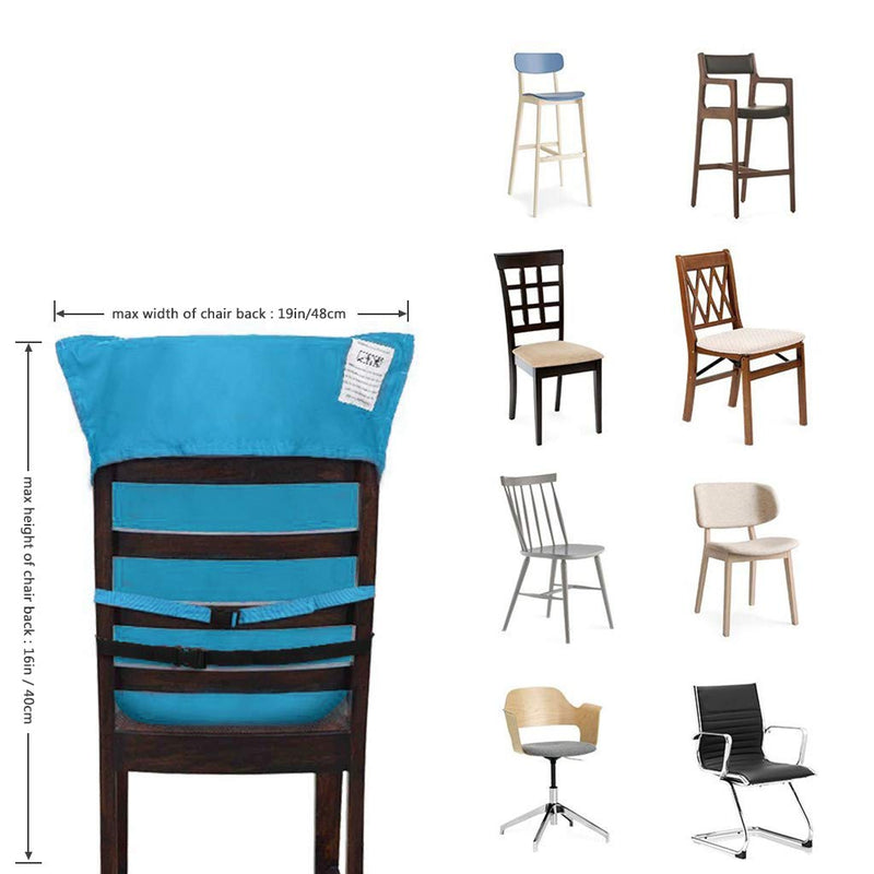[Australia] - Vine Easy Seat Portable Travel High Chair | Adjustable, Safety, Washable | Toddler High Chair Seat Cover | Convenient Cloth Travel High Chair Fits in Your Handbag | Grey (Blue) Blue 