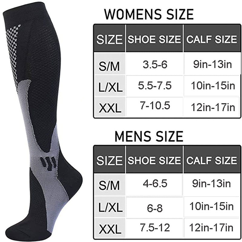 [Australia] - Compression Socks (3 Pairs) for Men Circulation 20-30 mmhg Medical Compression Stockings Women Nursing Black S-M 