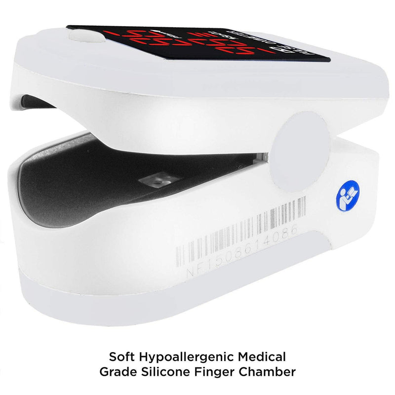 [Australia] - Facelake FL400 Pulse Oximeter with Neck/wrist Cord, Carrying Case and Batteries- White 