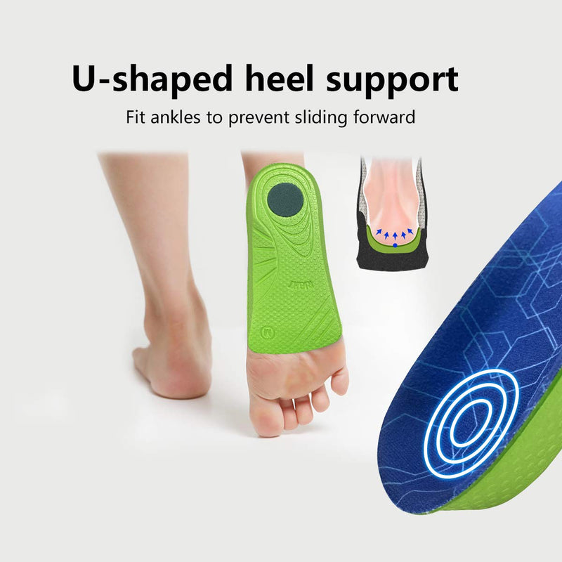 [Australia] - Orthotic Insoles, QBK Insoles for Plantar Fasciitis Support, 3/4 Length High Arch Support Shoe Inserts Suitable for Walking, Standing All Day, Dispersal Heel Pressure and Pain Relief, L L: 9-10.5 