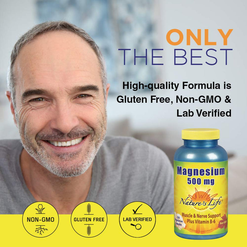 [Australia] - Natures Life Magnesium | 500mg Magnesium for Bone & Muscle Health | Supplement to Support Stress Relief, Sleep, Heart Health, Nerves, Muscles, and Metabolism* | 275 Vegetarian Capsules (250 CT) 250 Count (Pack of 1) 