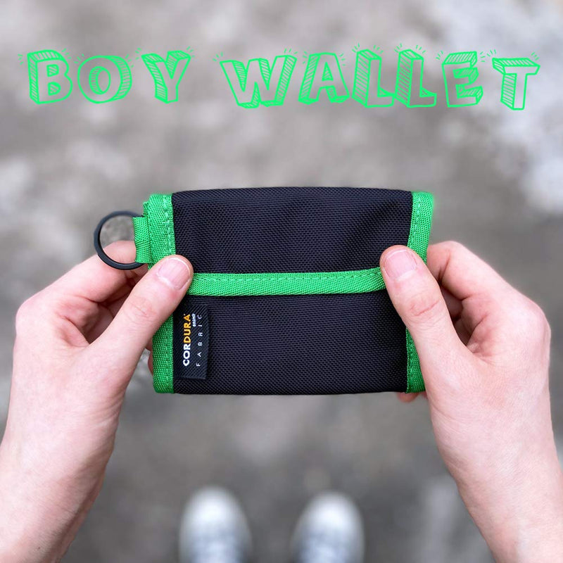 [Australia] - Rough Enough Slim Small Kids Wallet for Boys Girls Teen Keychain Bifold Credit Card Holder Front Pocket Change Coin Purse Organizer for Men Teen with Zipper Pocket Christmas Birthday Unique Gifts Black 