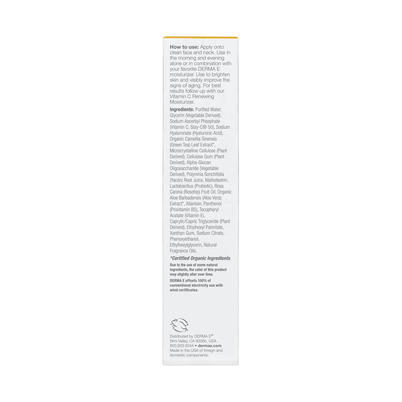 [Australia] - DERMA E Vitamin C Concentrated Serum with Hyaluronic Acid 2oz 