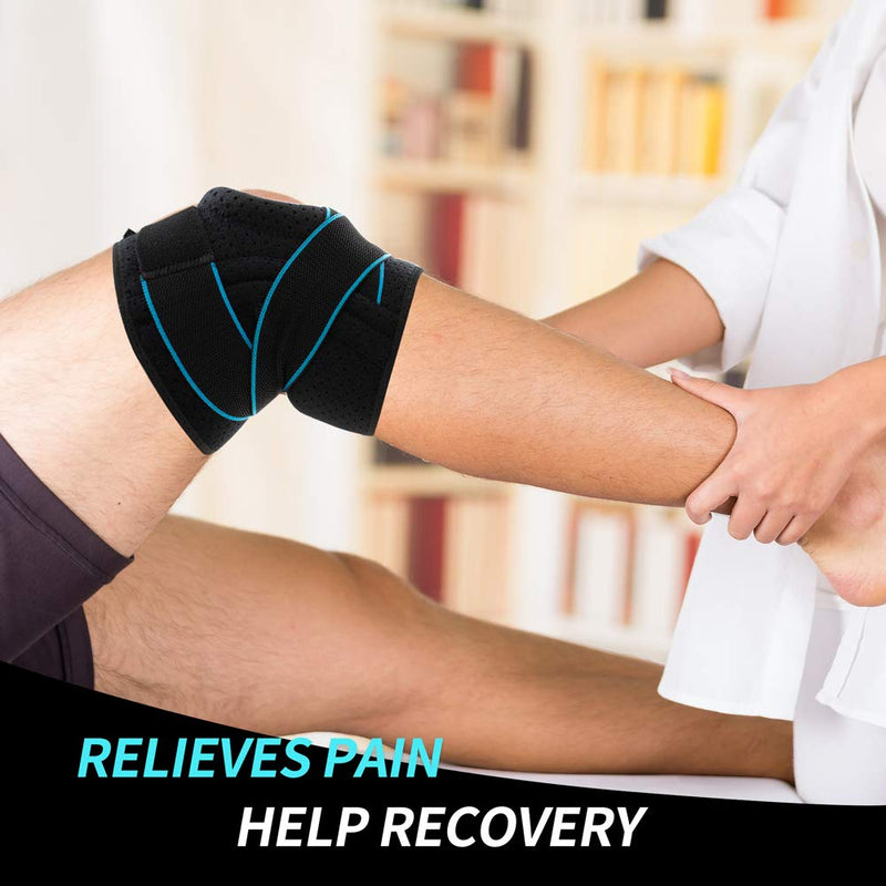[Australia] - DOUFURT Knee Brace with Side Stabilizers for Meniscus Tear Knee Pain ACL MCL Injury Recovery Adjustable Knee Support for Men and Women Large (Pack of 1) 