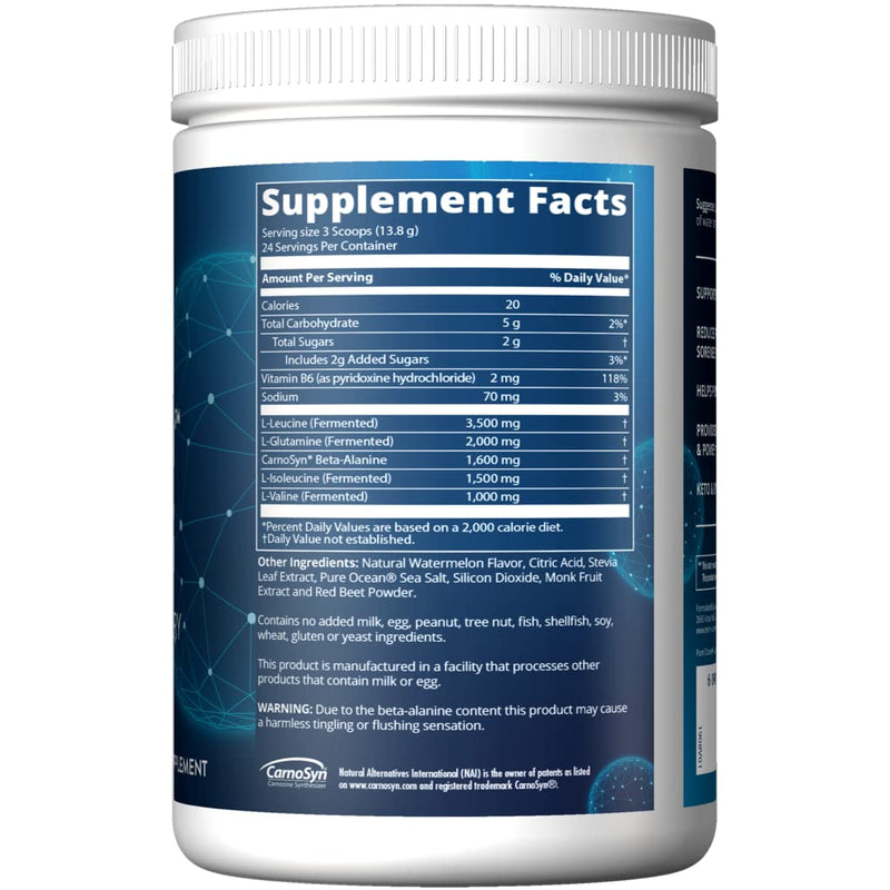 [Australia] - MRM Nutrition Reload BCAA+G Post-Workout Recovery| Watermelon Flavored| 9.6g Amino Acids| with CarnoSyn®| Muscle Recovery| Keto Friendly| 26 Servings 