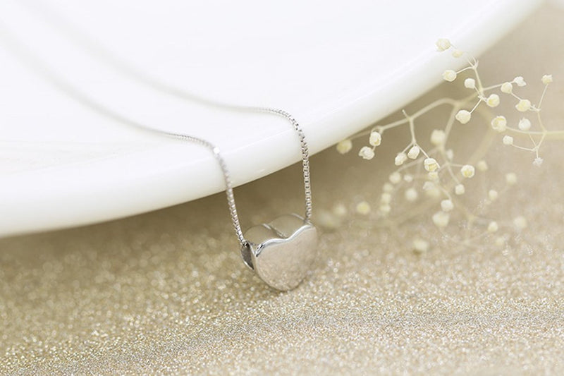 [Australia] - SLUYNZ Genuine 925 Sterling Silver Tiny Love Heart Pendant Necklace for Women Teen Girls Slender Heart Tennis Necklace A-Silver 