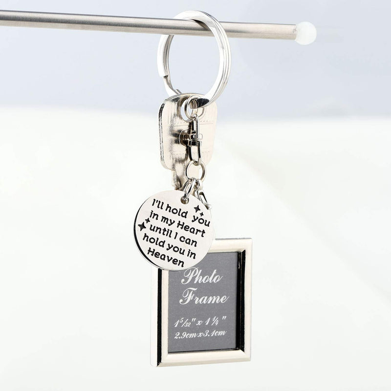 [Australia] - Gzrlyf Memorial Photo Frame Keychain I Will Hold You in My Heart until I can Hold You in Heaven Keychain Memorial Keychain 