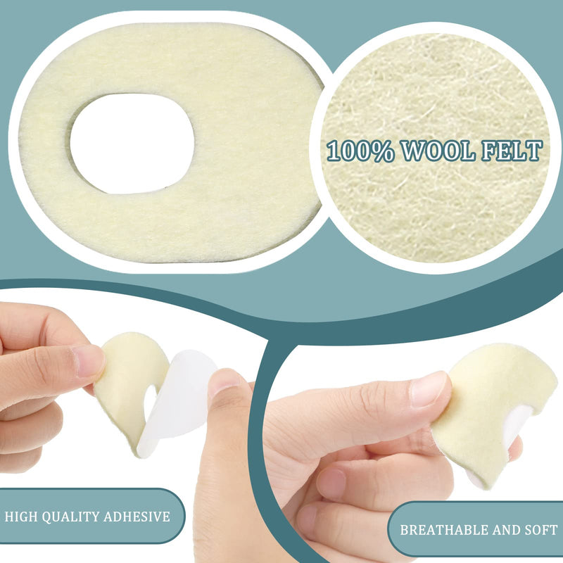 [Australia] - 72 Pieces Felt Callus Cushions Oval Shaped Adhesive Callous Pads for Foot, Soft Breathable Foot Pads for Calluses, Corn Cushions for Bottom of Feet Pain Relief Men and Women Foot Care,1.7 x 2.2 Inches 