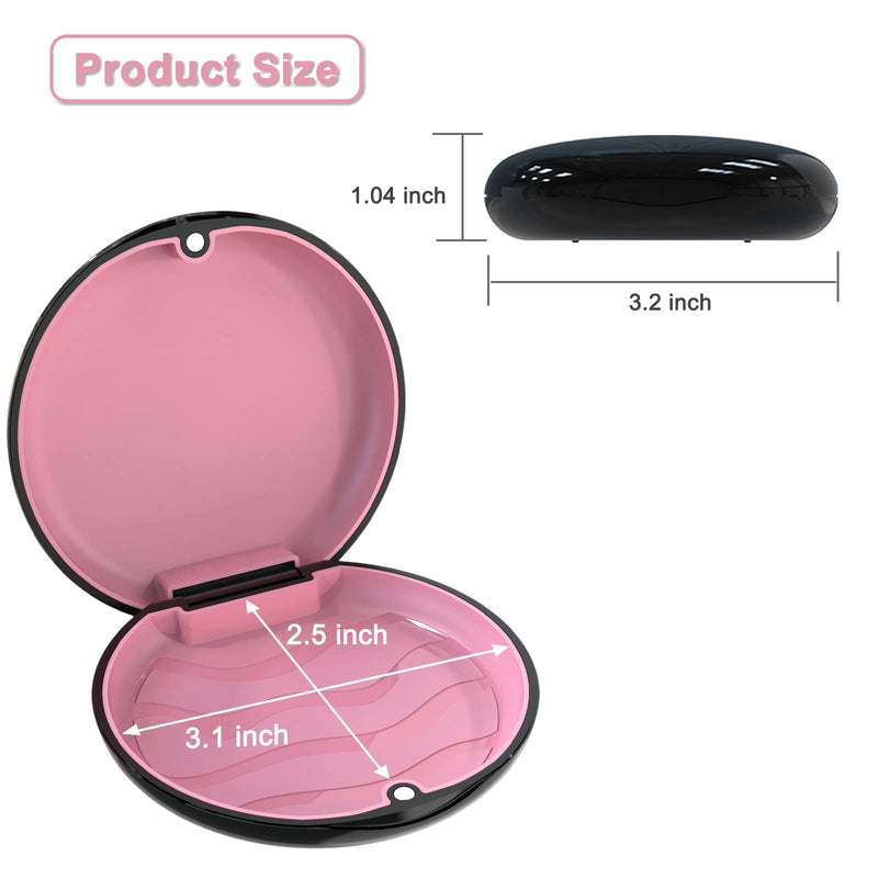 [Australia] - Retainer Case Orthodontic Dental Case: BVN Slim Braces Case, Mouth Guard Case, Denture Box, Teeth Aligner Case, Night Guard Case Container Storage Holder Black A. Schwarz Rosa 