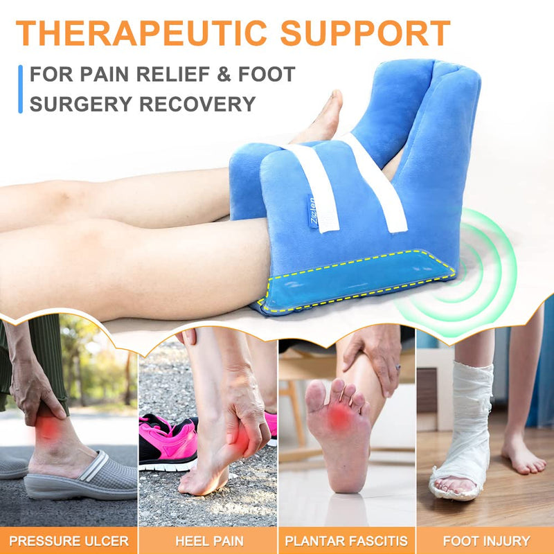 [Australia] - Heel Protector Cushion for Pressure Sores Foot Heel Protectors Offloading Boot for Diabetic Foot Ulcers Heel Protector Pillow for Bed Sores with Cooling Gel Pack Pressure Relieving Cushion 