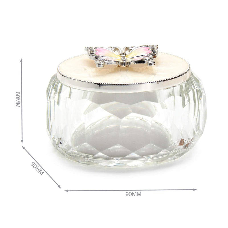 [Australia] - Lasody Butterfly Jewelry Storage Box for Rings Earrings Necklace Treasure Chest Organizer Jewelry Keepsake Gift Box Case for Girl Women (Butterfly w/Big Crystal box, Silver Plate) L Butterfly ( Big Crystal box) 