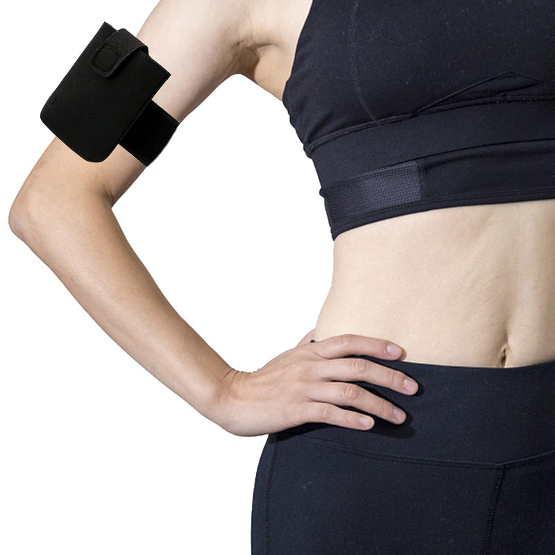 [Australia] - Insulin Pump Belt, Adjustable Diabetes Arm Band for Diabetic Insulin Pump, Insulin Pump Case for Adults & Kids, Diabetic Pouch Belt for Sports, Diabetic Supplies Compatible with t:Slim/t:Slim X2 (Arm) Black L- Arm 