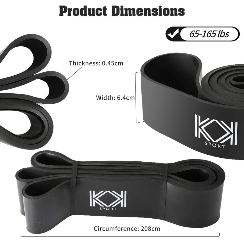 [Australia] - KK Resistance Bands, Pull Up Resistance Bands for men and women, fitness exercise bands, Pull up and stretch resistance Workout Bands in a variety of strengths. Suitable for home, gym, yoga, physical therapy. Black: 65 – 165 lbs 