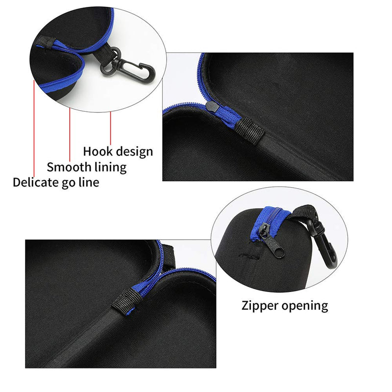 [Australia] - Sunglasses Case,(3 Pack) Portable Travel Zipper Eyeglasses Frame glasses Case Hook For Mens and womens Black,blue and Violet 