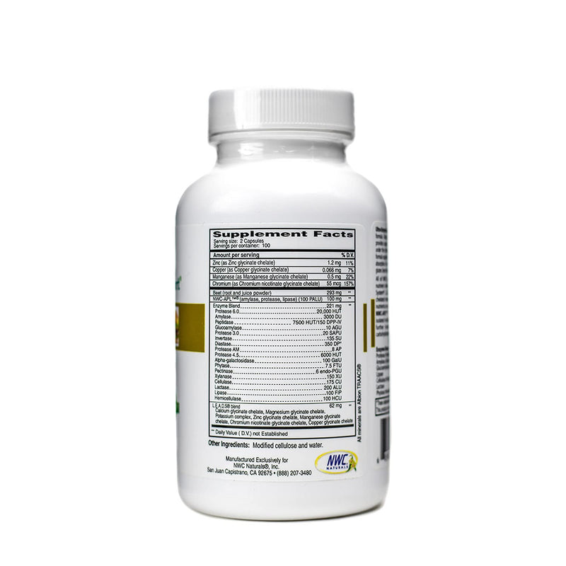 [Australia] - Ultra-Enzyme Support, Natural Digestive Supplement, Promotes Optimal Health and Digestion, 200 count Capsules by NWC Naturals 