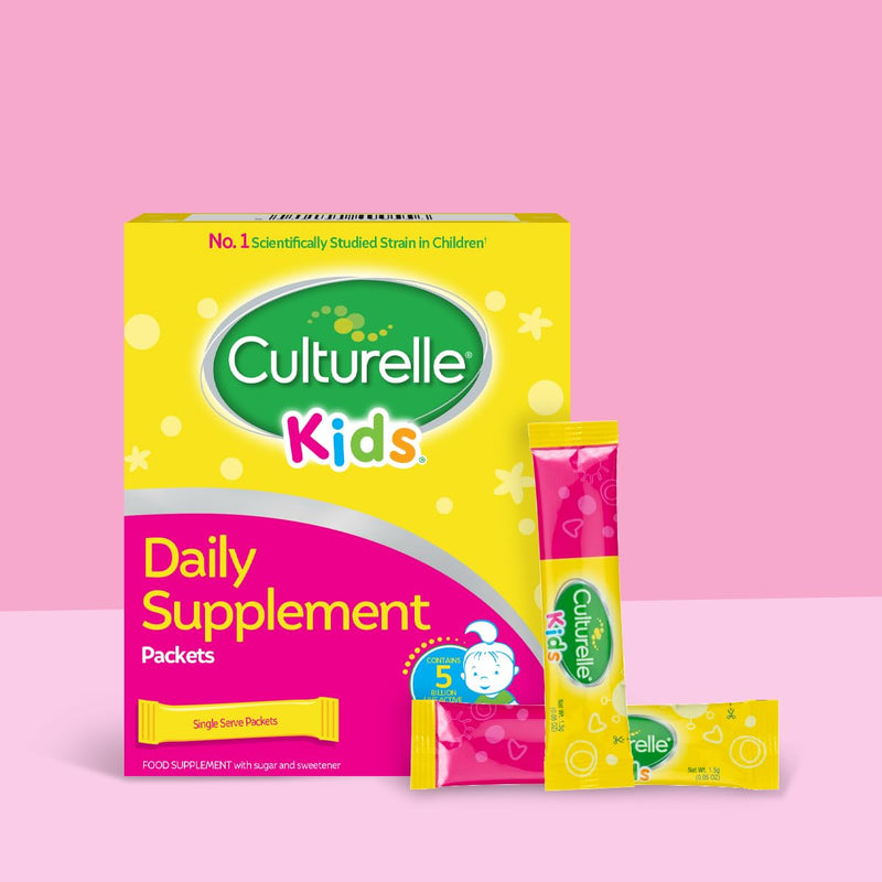 [Australia] - Culturelle� Kids Daily Probiotic Supplement for Children |Gut Friendly Live Bacteria| Help Gut Microbiome | Lactobacillus rhamnosus GG| 30 Sachets For Monthly Supply | Vegan | 