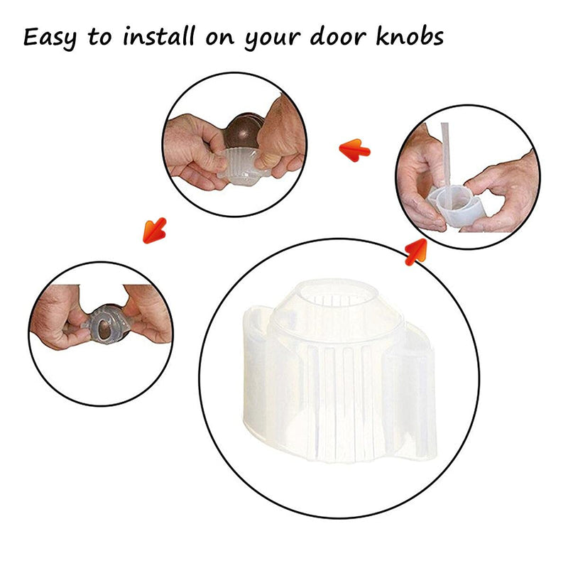 [Australia] - Eggone 4/Set Silicone Door Handle Cover Door Grip Anti-Collision Anti-Static Multifunctional Door Handle Protective Cover for Home (2Pcs Knob & 2Pcs Lever Door Handle Cover) 2pcs Knob & 2pcs Lever Door Handle Cover 