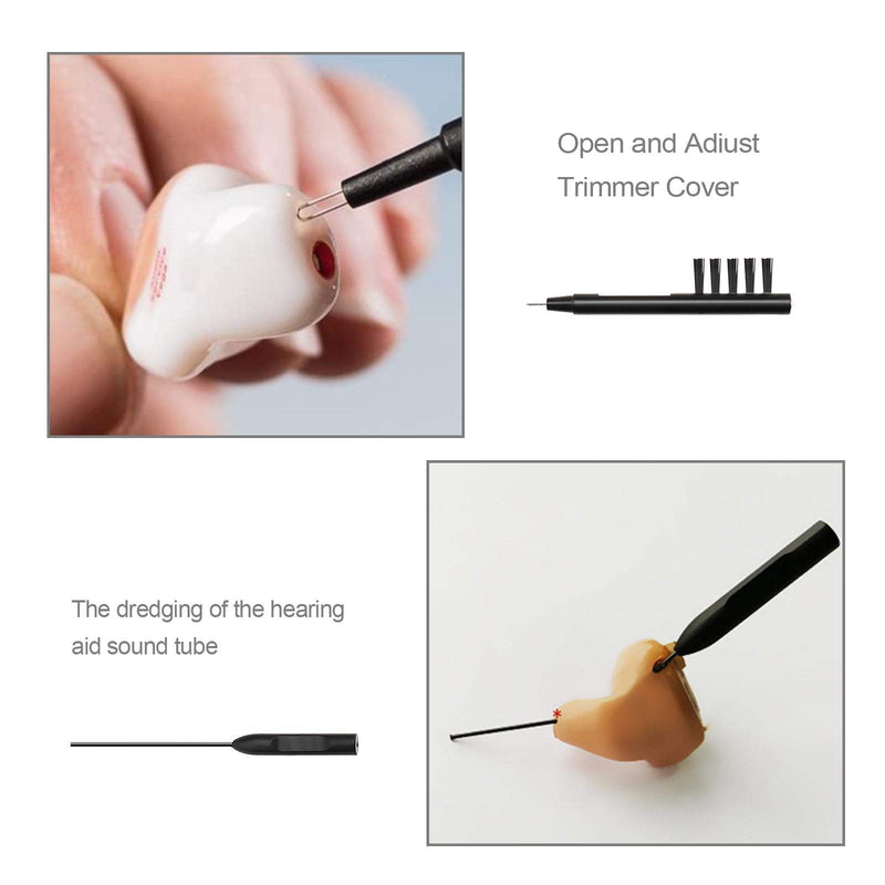 [Australia] - 12Pcs Hearing Aid Cleaning Tools, Earpiece Earmold Clean Wire Vent Cleaner & Magnet Brushes with Wax Loop for Hear Aid Earphones 