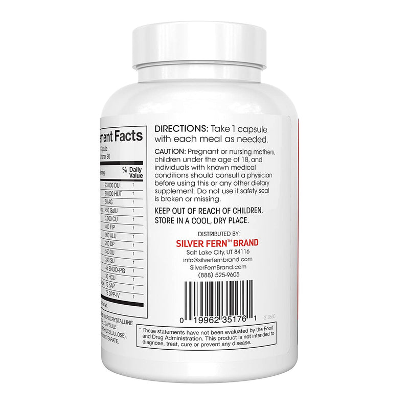 [Australia] - Silver Fern Brand Ultimate High Potency Digestive Enzyme Supplement - 2 Bottles - 100% Intestinal Coverage - Digestive Comfort - Improve Food Tolerability 