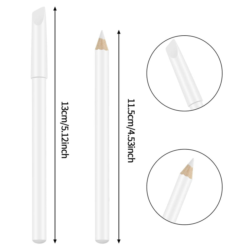 [Australia] - 6 Pieces White Nail Pencils 2-In-1 Nail Whitening Pencils with Cuticle Pusher for French Manicure Supplies 