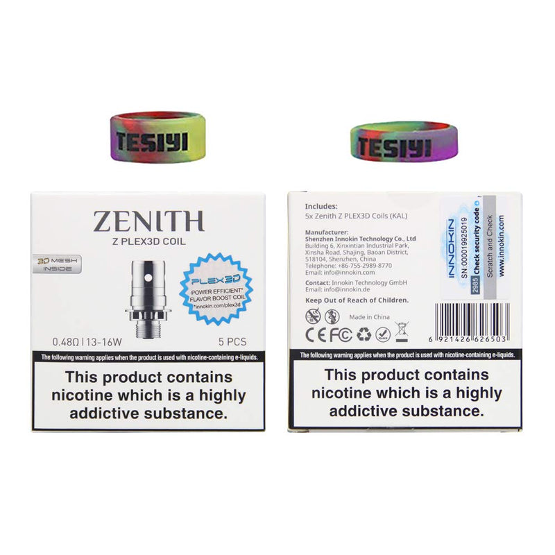 [Australia] - INNOKIN Zenith Z Plex3D Coils 0.48Ω for iTaste Kroma-A Zenith Adept Kroma R Zlide Tube Cool Fire Mini Zenith Pro Plexus D22 Atomizer Tank Kit Pack of 5 