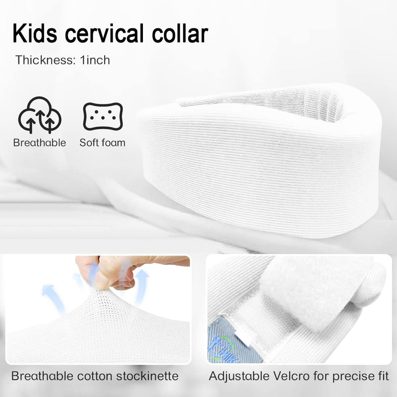 [Australia] - HKJD Kids Neck Brace for Neck Pain and Support - Soft Foam Pediatric Cervical Collar for Sleeping - Adjustable Youth Neck Support for Children Whiplash, Torticollis and Injury Support(L) Large 
