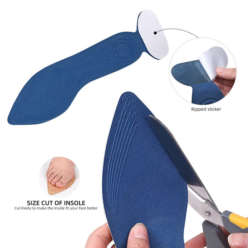 [Australia] - 3 Pair Insoles, Breathable Sponge Insole, Heel Cushions with Heel Grip High Heel Shoe Insoles for Women Loose Shoes, Foot Pain, Metatarsal Pain, Arch Pain, Heel Sore & Heel Spurs Women's5-8(Tip) 