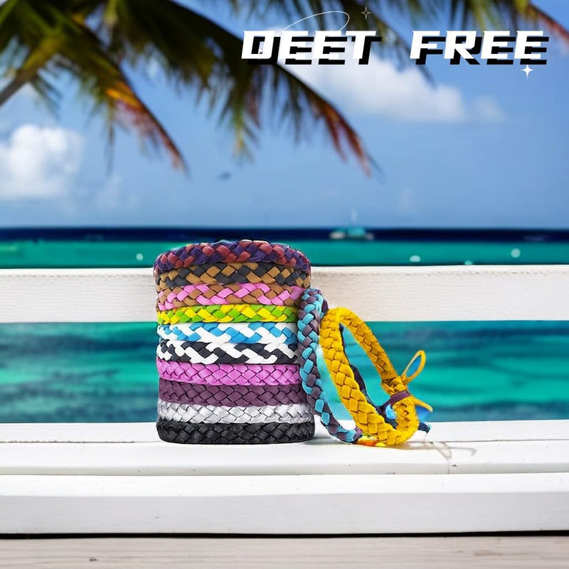 [Australia] - Mosquito Repellent Bracelet 10 Pack, Adjustable Leather Deet-Free Natural Insect Mosquito Bands for Adults & Kids, 350 Hour Insect Repellent Protection 