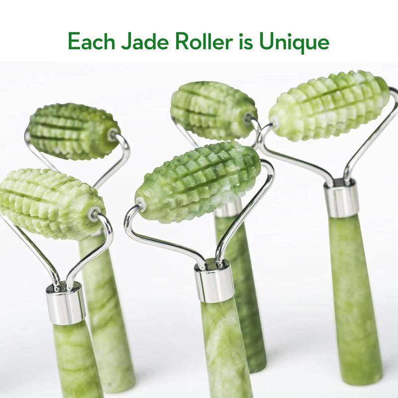 [Australia] - Kimkoo Jade Roller for Face-3 in 1 Kit with Facial Massager Tool,100% Real Natural Jade Stone Facial Roller Anti Aging,Face Beauty Set for Eye Anti-Wrinkle 