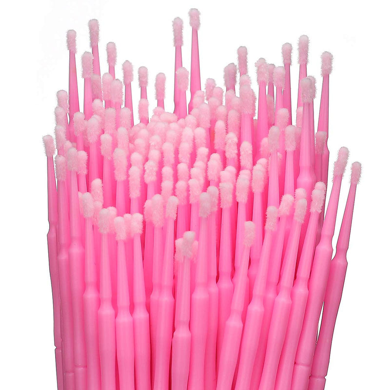 [Australia] - Akstore 400 PCS Disposable Micro Applicators Brush Eyelash Extension Individual Applicators Mascara Brush for Make up and Clean and Compatible and Personal Care (Pink) Pink 