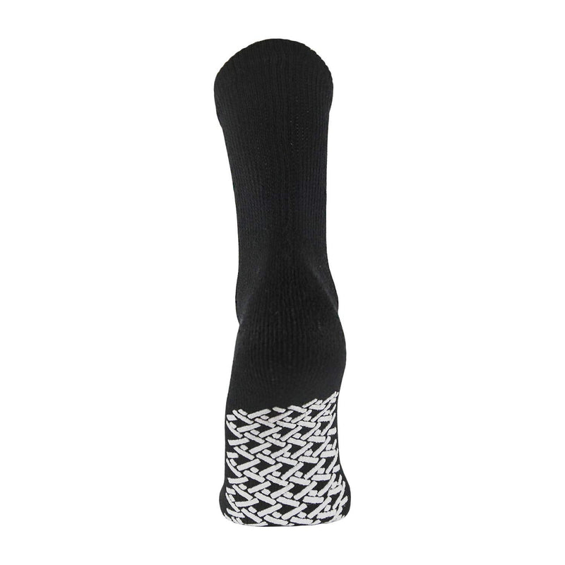 [Australia] - Non-Skid Diabetic Crew Socks, Non Binding Top Therapeutic Cotton Gripper Socks Black - 3 Pairs Medium: US Men 9-11.5/Women 11-13 