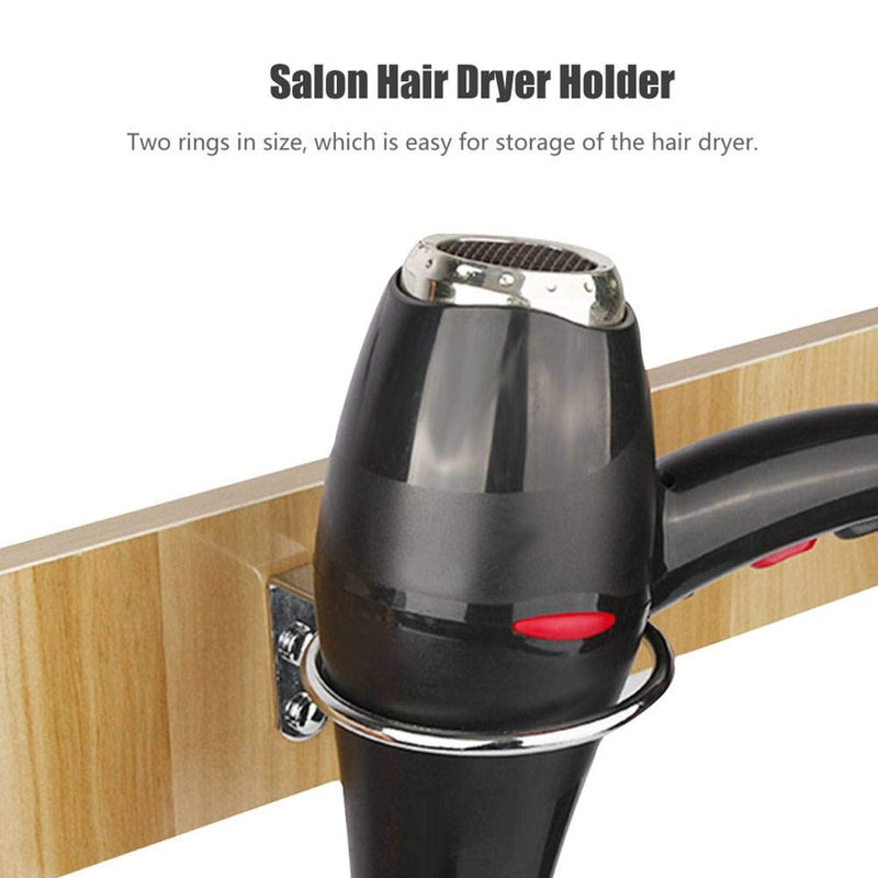 [Australia] - ANGGREK Hair Dryer Holder Stainless Steel Wall Mount Hair Dryer Stand Rack Hairdressing Dryer Hanger Bathroom Storage Organizer 