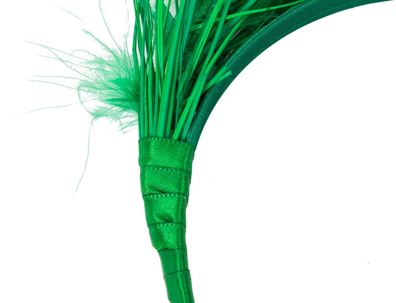[Australia] - FELIZHOUSE 1920s Fascinator Feathers Headband for Women Kentucky Derby Wedding Tea Party Headwear Girls Flapper Headpiece #3 Green 