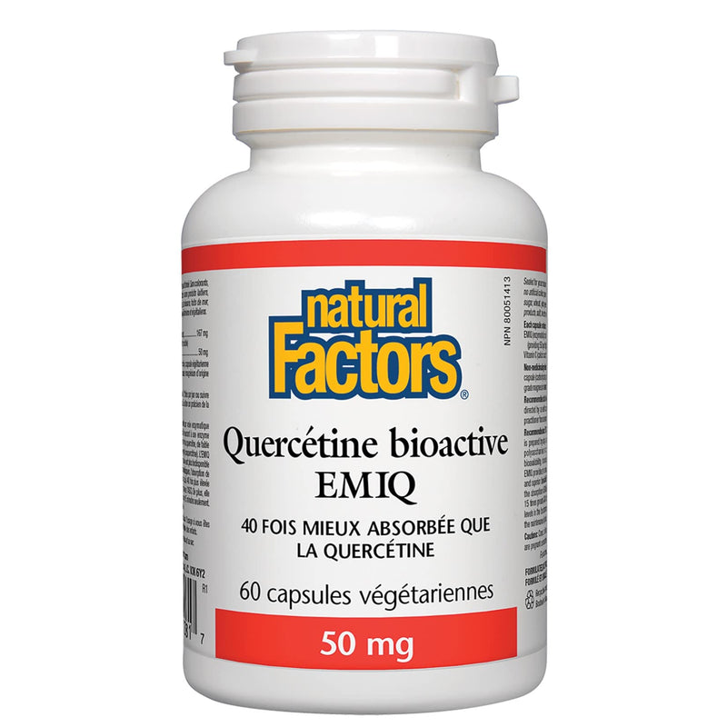 [Australia] - Natural Factors, Bioactive Quercetin EMIQ, Supports Sinus, Respiratory and Immune Health, 60 Count (Pack of 1) 