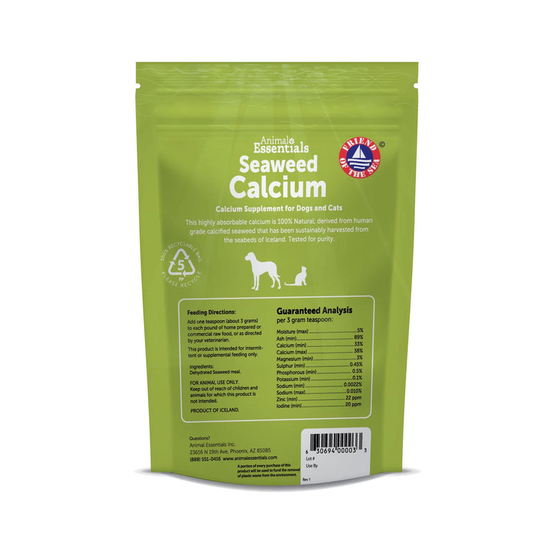 [Australia] - Animal Essentials Seaweed Calcium Supplement for Dogs & Cats, 12 oz - Iceland Seaweed Magnesium, Boron, Zinc 
