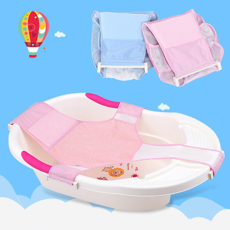 [Australia] - 2 Colors Infant Bathtub Sling Shower Seat Support Anti-Slip Net Baby Toddle Bath Seat Adjustable Cradle (Pink),Baby Bath Pink 