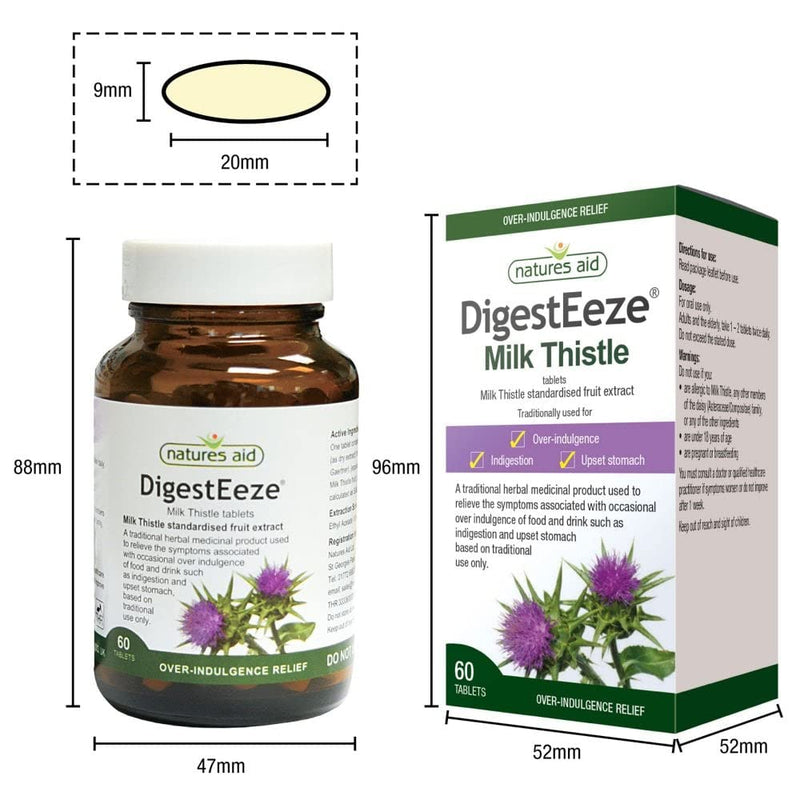[Australia] - Natures Aid DigestEeze 150mg (Equivalent 2750mg - 6600mg Milk Thistle) 60 Tabs - 2 Pack 