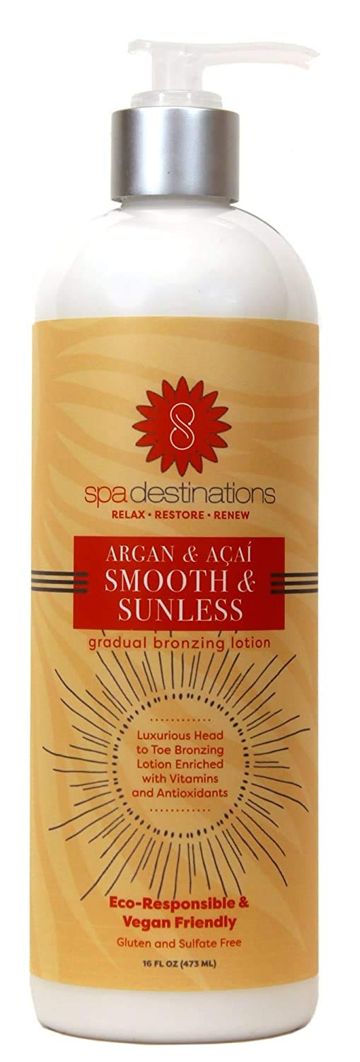 [Australia] - Spa Destinations Argan & Açaí Smooth & Sunless Gradual Bronzing Lotion 16 Ounce 