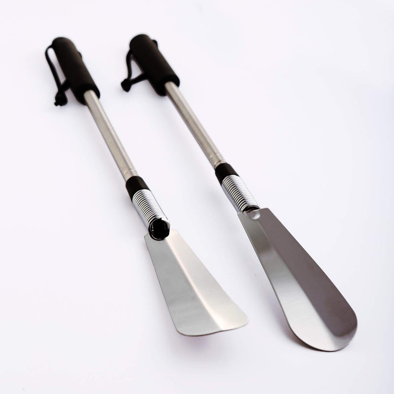 [Australia] - Extendable Shoe Horn, Lifter 16" to 31", Shoe Helper, Travel Shoe Horn Long Handle for Seniors, Metal Shoe Horn for Men, Kids or Adults, Extends & Collapses Stainless Steel Telescopic Spring Shoehorn 