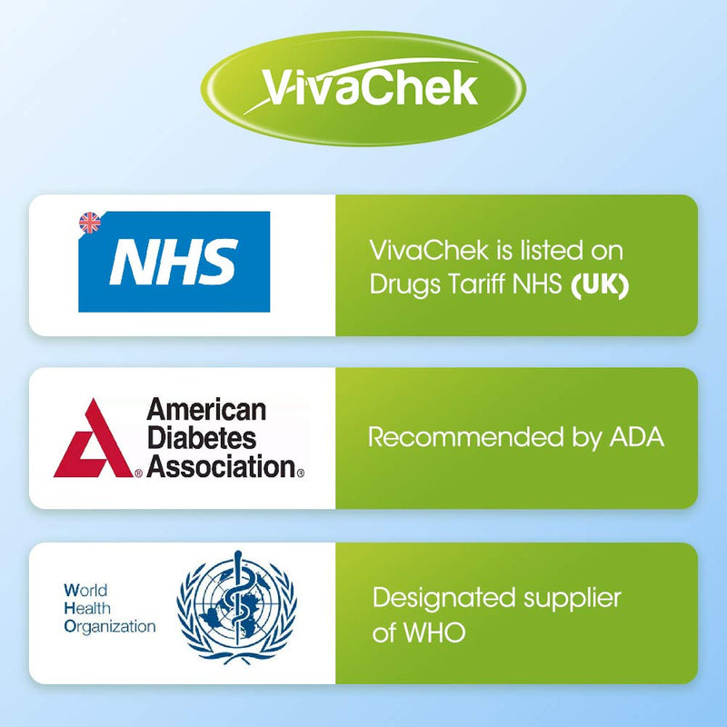 [Australia] - VivaChek Diabete Test Strips x 100 & Diabete Lancets x 100, No Coding Blood Glucose Test Strips, Blood Suger Test Strips for for UK Diabetics (VivaChek Ino） VivaChek Ino X 100 strips 