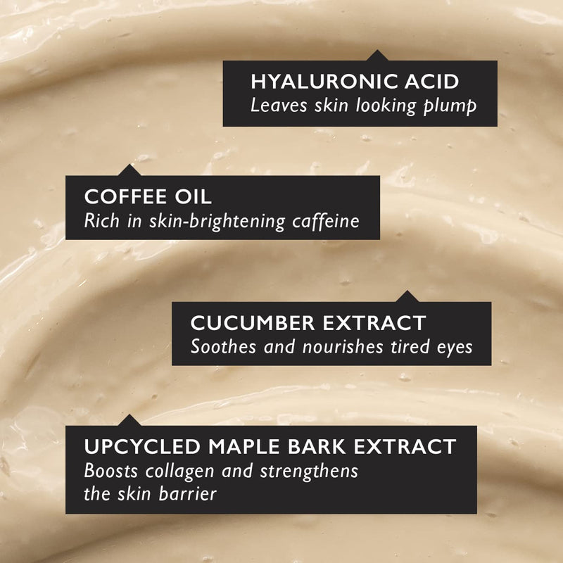 [Australia] - UpCircle Eye Cream With Coffee And Hyaluronic Acid 15ml - For Dark Circles, Puffiness + Wrinkles - Glycerin, Maple Bark + Cucumber Extract - Natural, Vegan + Cruelty-Free 