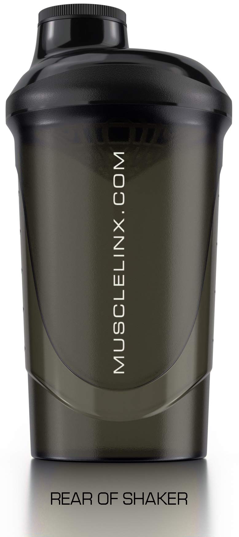 [Australia] - Musclelinx Sports Nutrition Protein shaker screw top 100% LEAK PROOF drinks bottle 600ml to 800ml by Musc (black/grey) Black Transparent 
