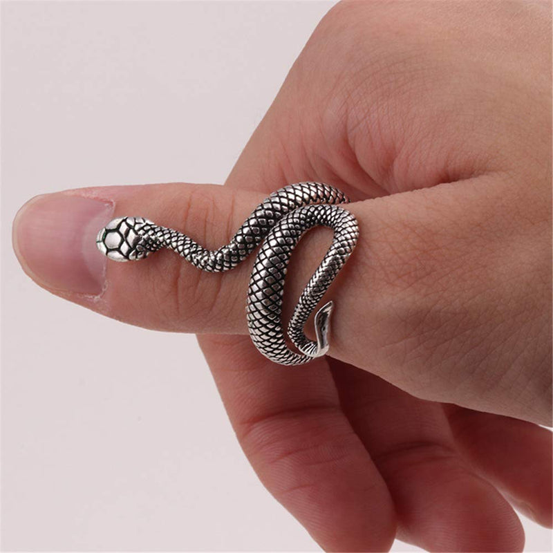 [Australia] - Snake Ring Animal Punk Vintage Ring for Men Women Retro Opening Adjustable Ring 