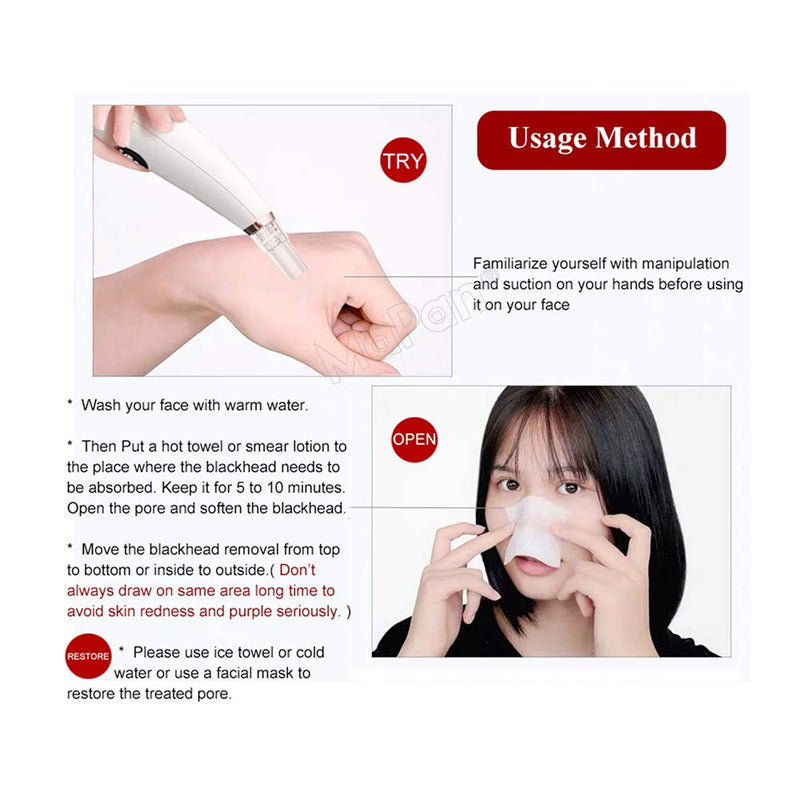 [Australia] - QT S Blackhead Removal Suction Diamond Advanced Pore Vacuum Device Comedo Eliminator, Acne Extractor, Pimple Remover, Facial Pore Cleanser - Anti Aging and Rechargeable Portable 