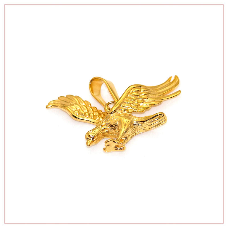 [Australia] - Nsitbbuery Hip Hop 18K Gold Plated Stainless Steel Animal Eagle Pendant Necklace 